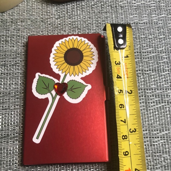 #48sun 🌻Card Holder Sunflower Red Metallic Business Card Holder🌻 - Picture 10 of 14
